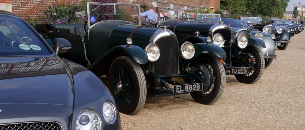 A row of expensive Bentleys
