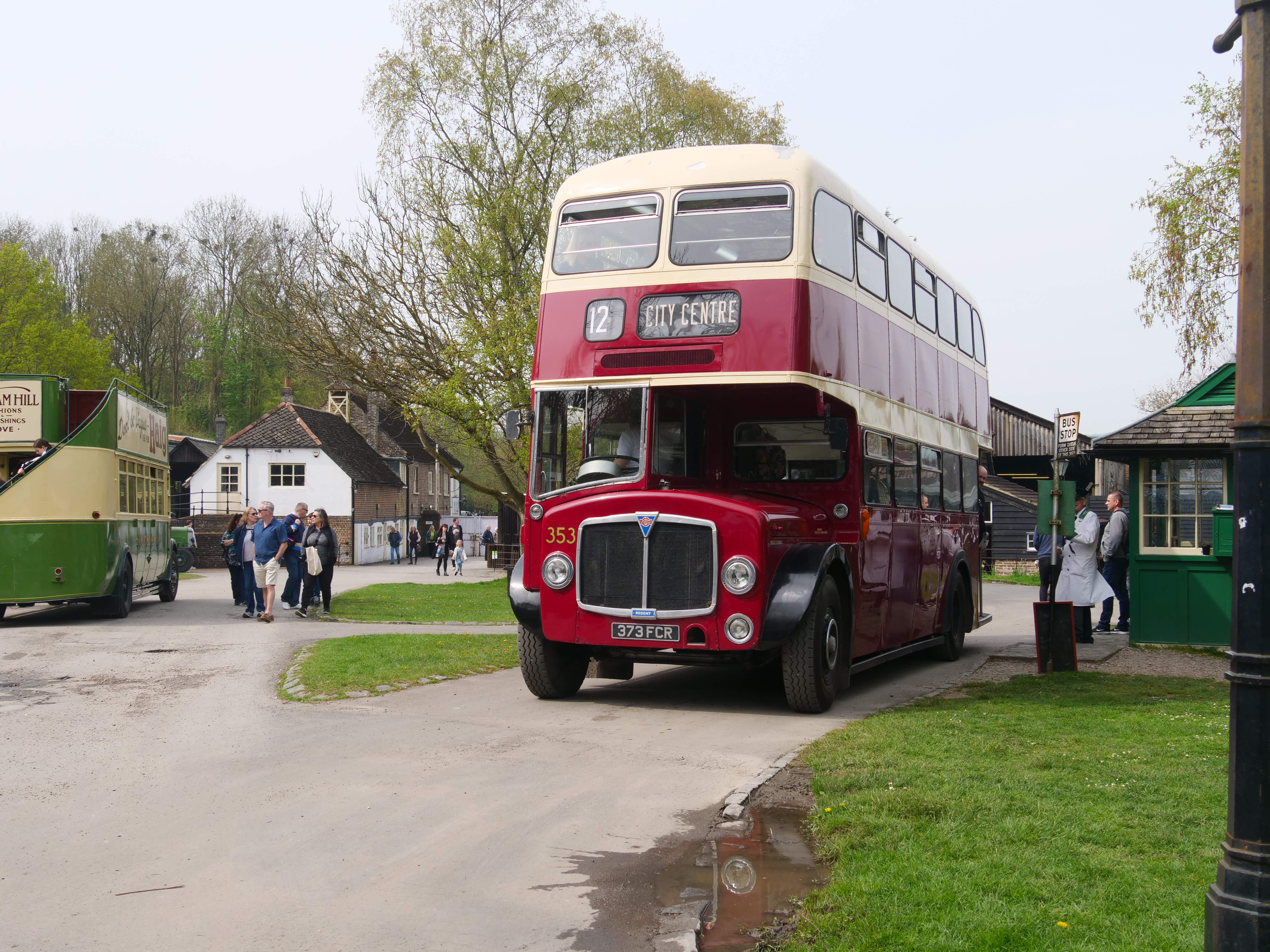 Post-war double-decker. Red. Described as one of the best tin-fronted double-deckers.